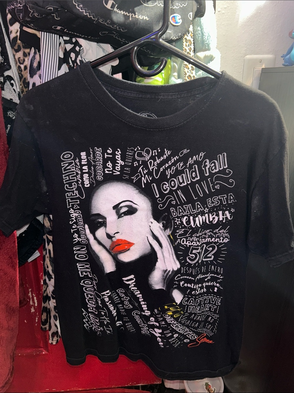 Black Graphic selena Women’s Tee with Red Accent